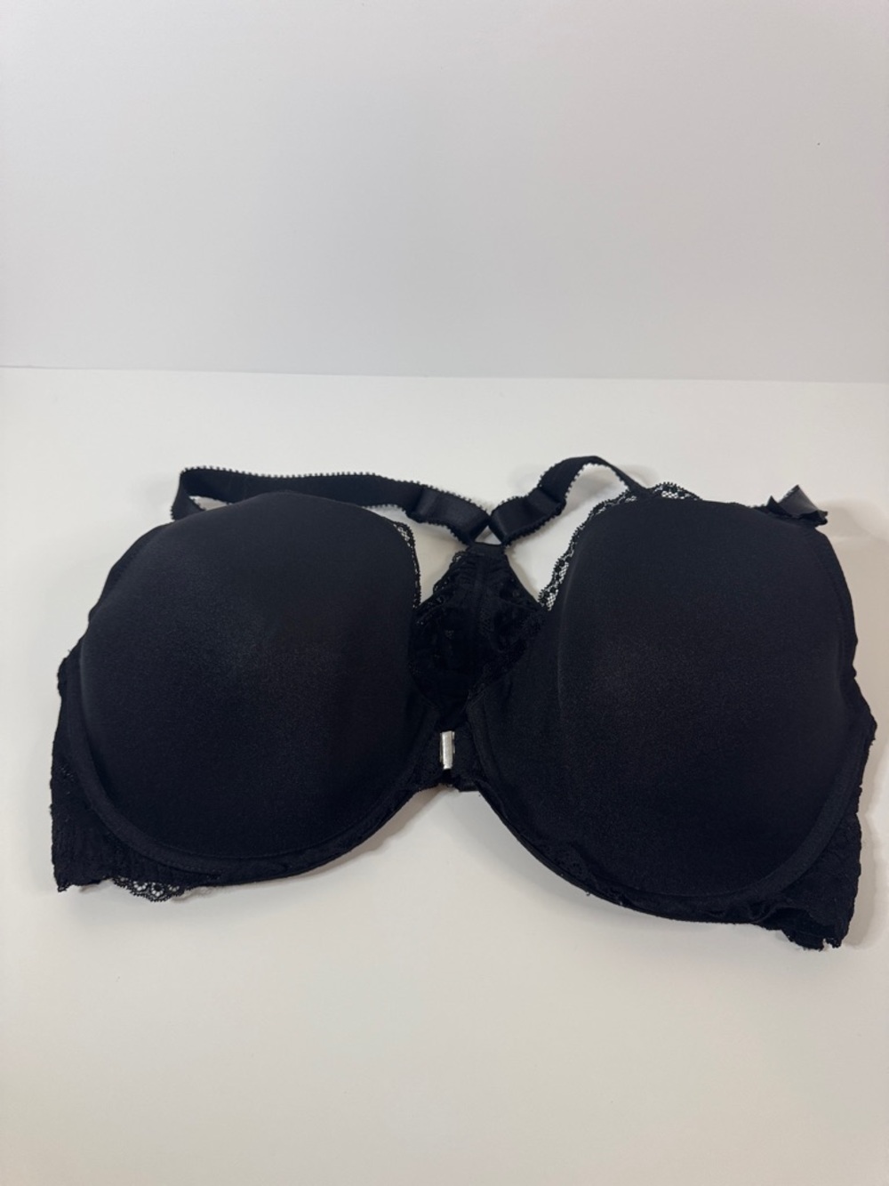Adore Me Black Racer Back Lace-Trim Push-Up Bra 42DDD 42F